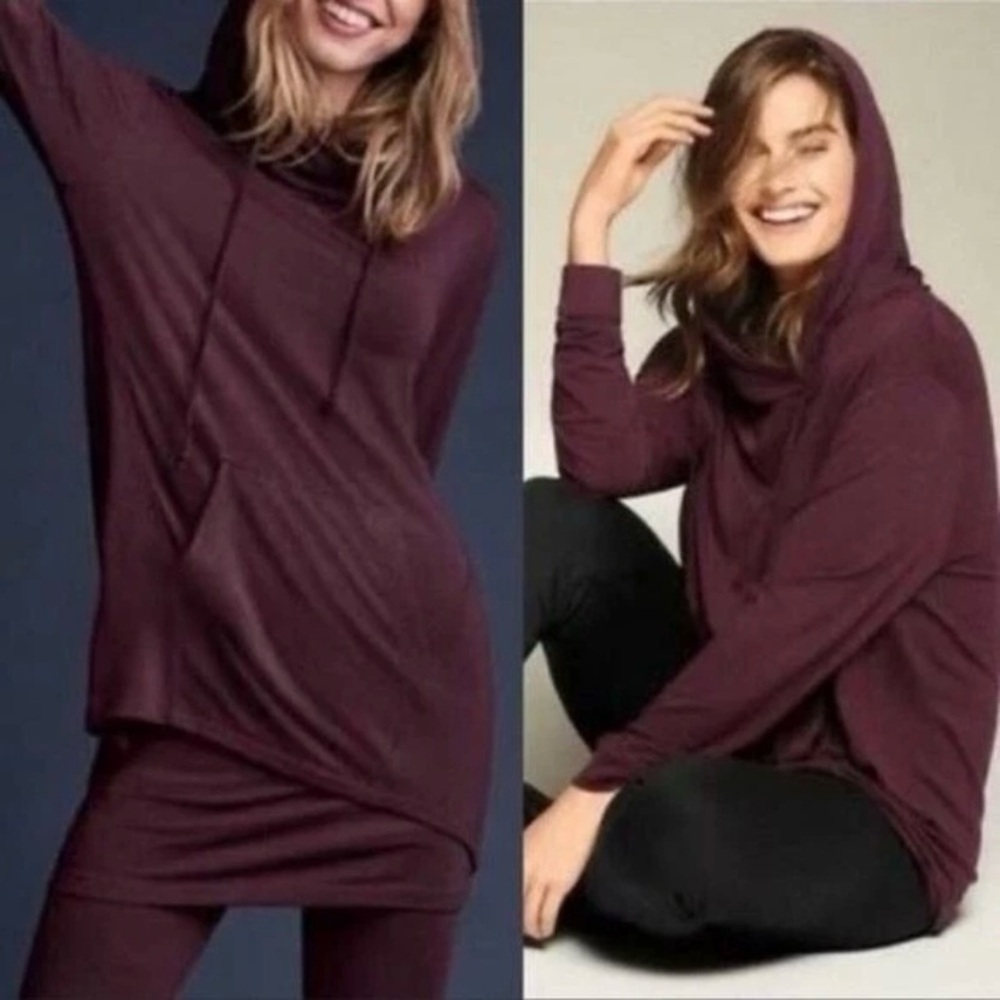 Cabi Lightweight Hoodie Sweatshirt Sz S Burgundy Maroon Fall Soft Hype